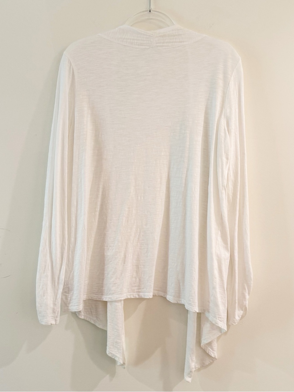 White Draped Open Front Cardigan - Picture 2 of 6